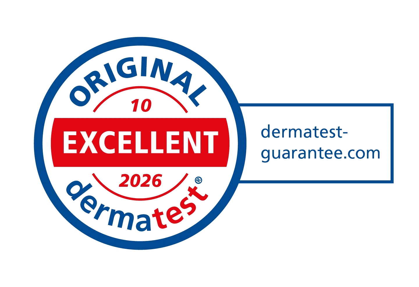 Original Dermatest® Excellent badge, 10/2026
